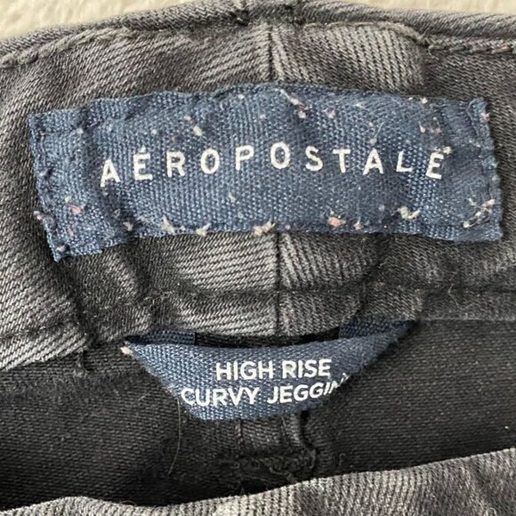 Aeropostale Women's Jeans Size 8 Regular High Rise Curvy Jegging Black Denim - Picture 3 of 10
